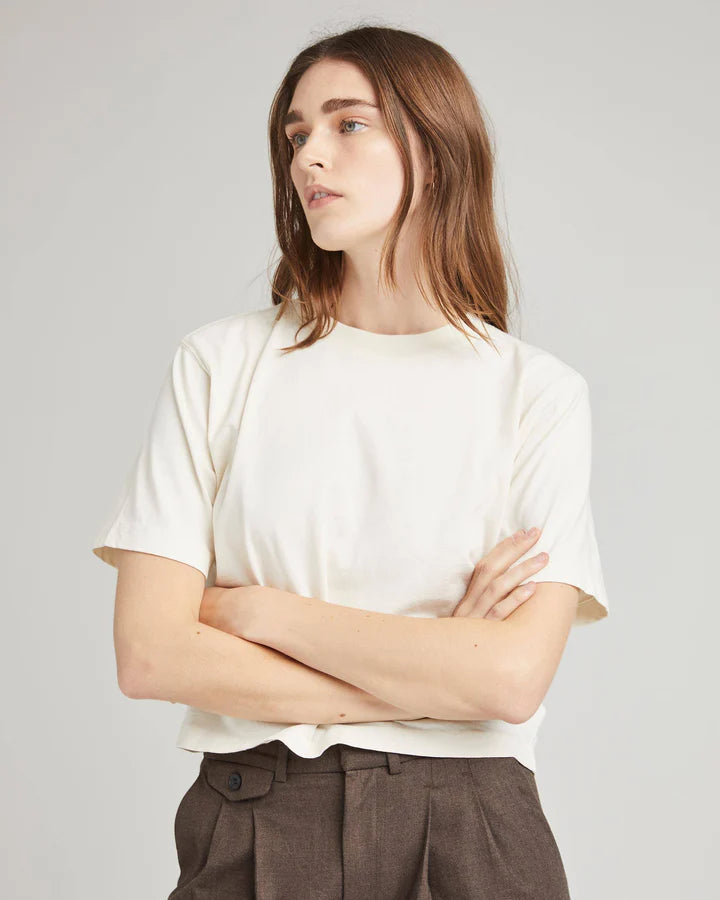 Crop Tee in Bone