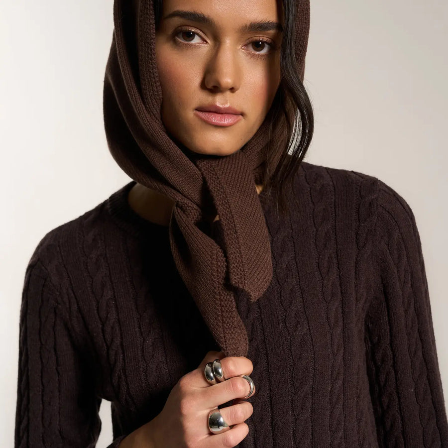 Handkerchief Scarf in Brown
