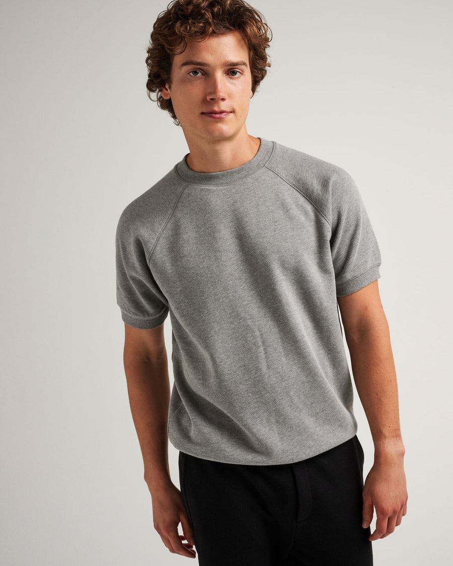 Raglan Short Sleeve Sweatshirt in Gray