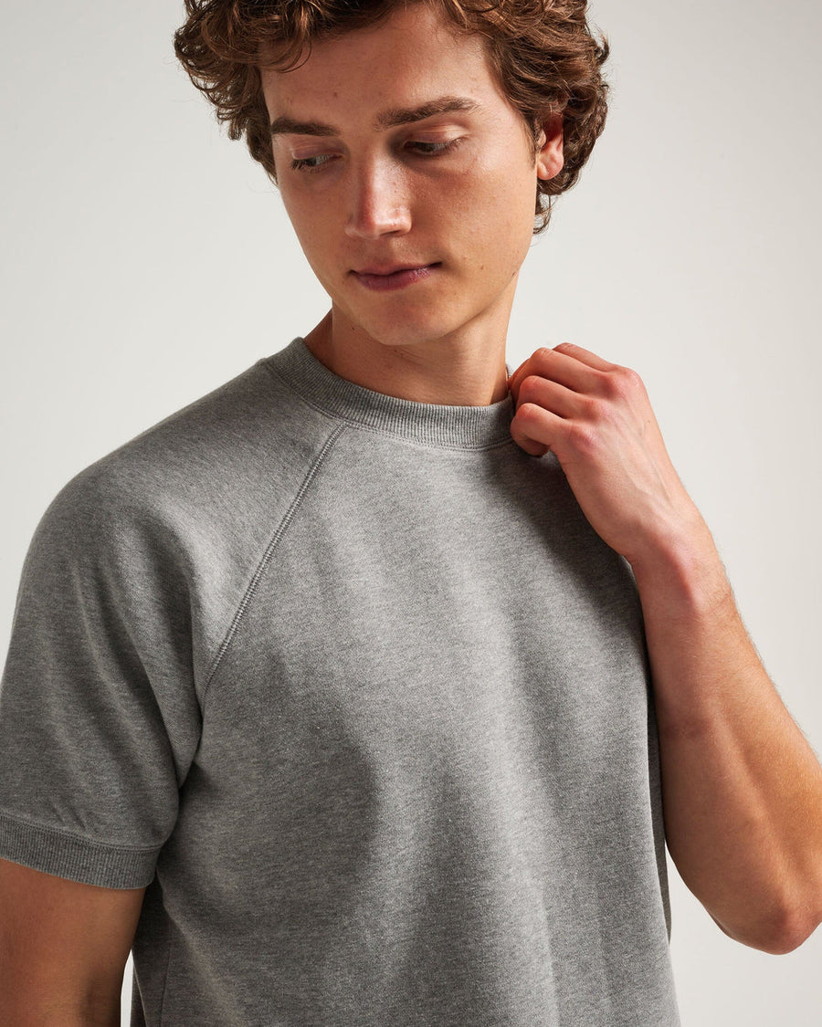 Raglan Short Sleeve Sweatshirt in Gray