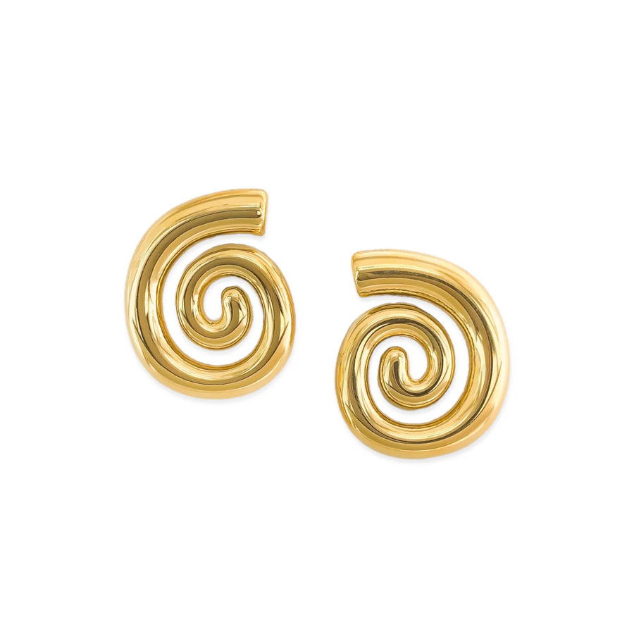 Swirl Earrings in Gold