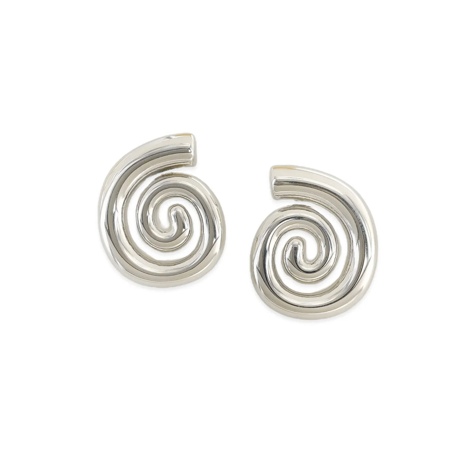 Swirl Earrings in Silver