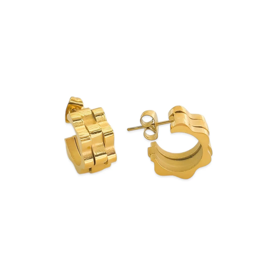 Watchband Hoops in Gold