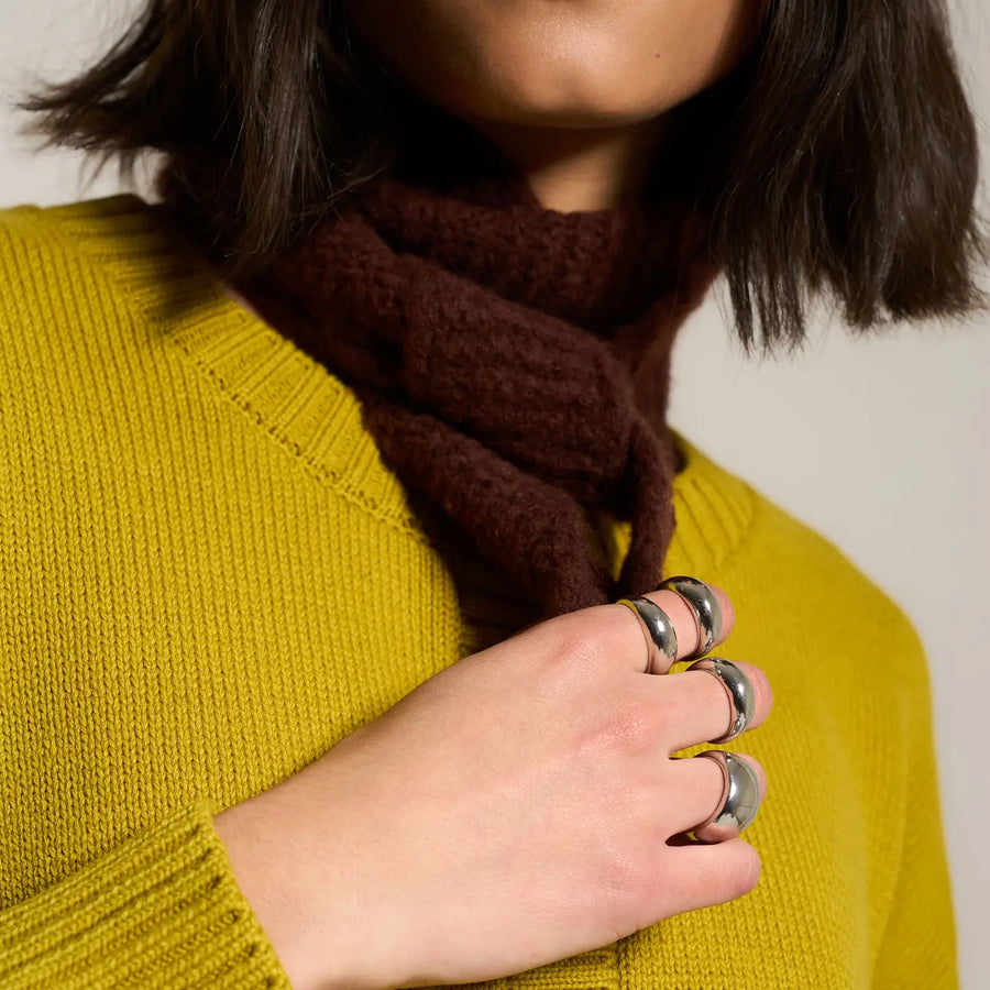 Neck Tie Scarf in Brown