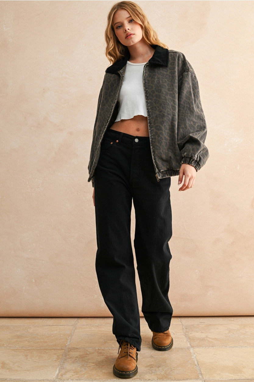 Leopard Bomber Jacket