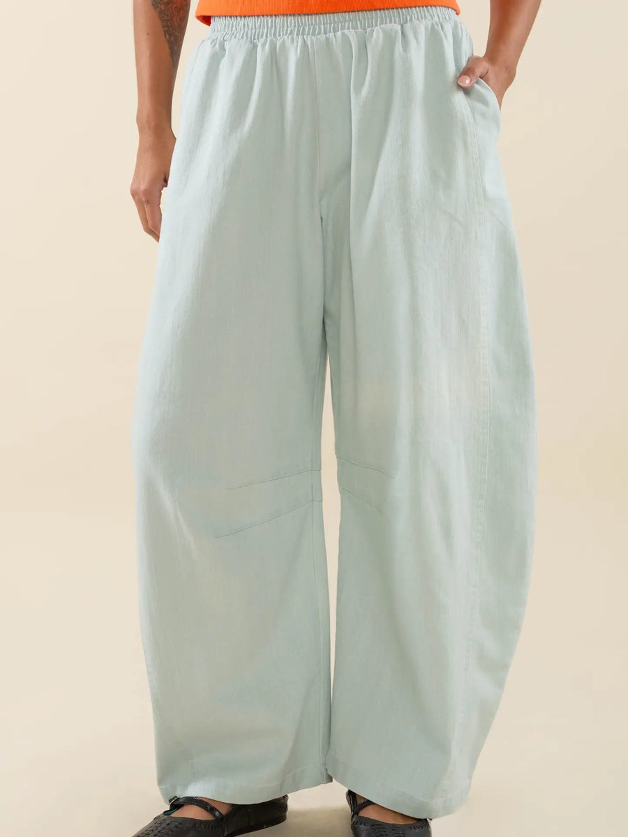 Light Wash Barrel Pant