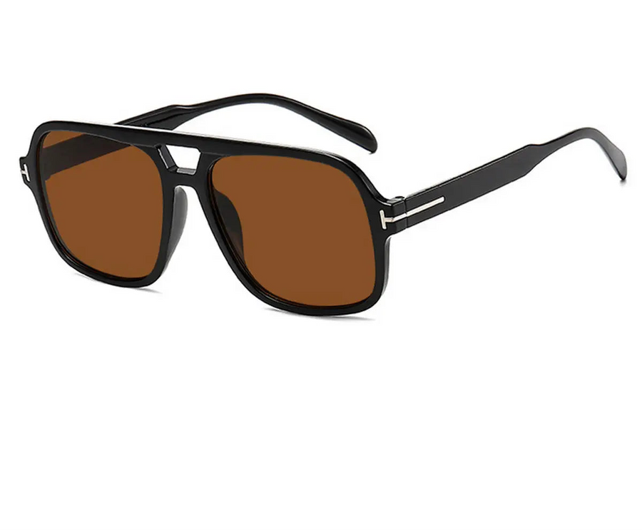 Oversized Aviators in Black/Brown