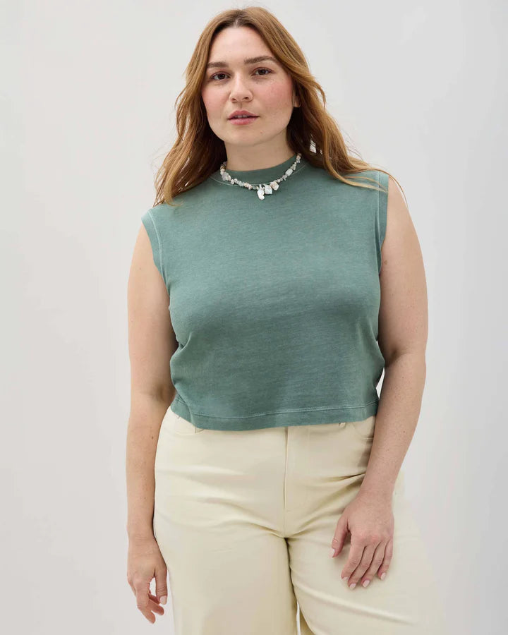Crop Tank in Sage