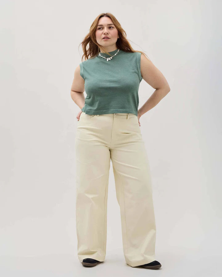 Crop Tank in Sage