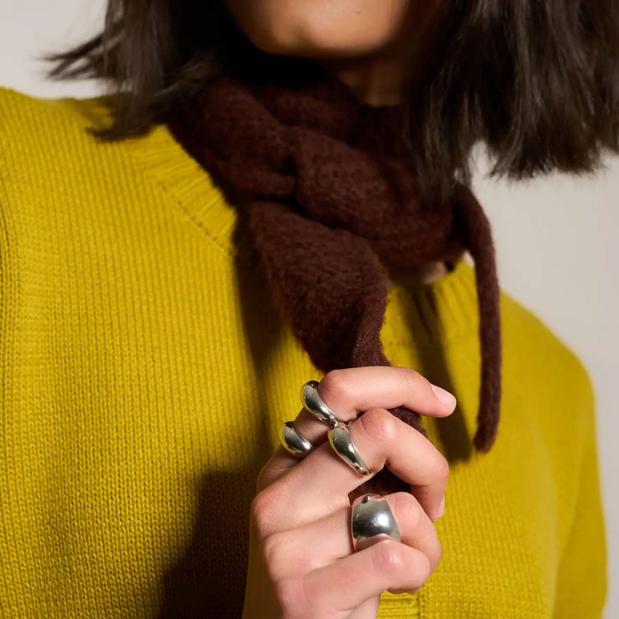 Neck Tie Scarf in Brown