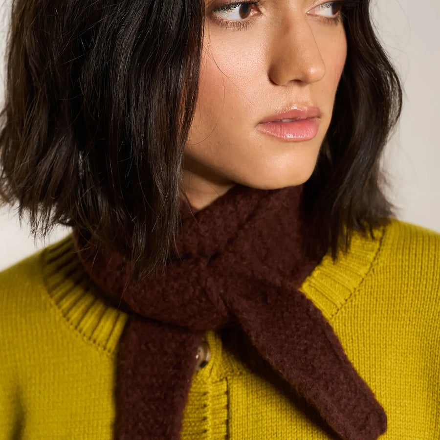 Neck Tie Scarf in Brown