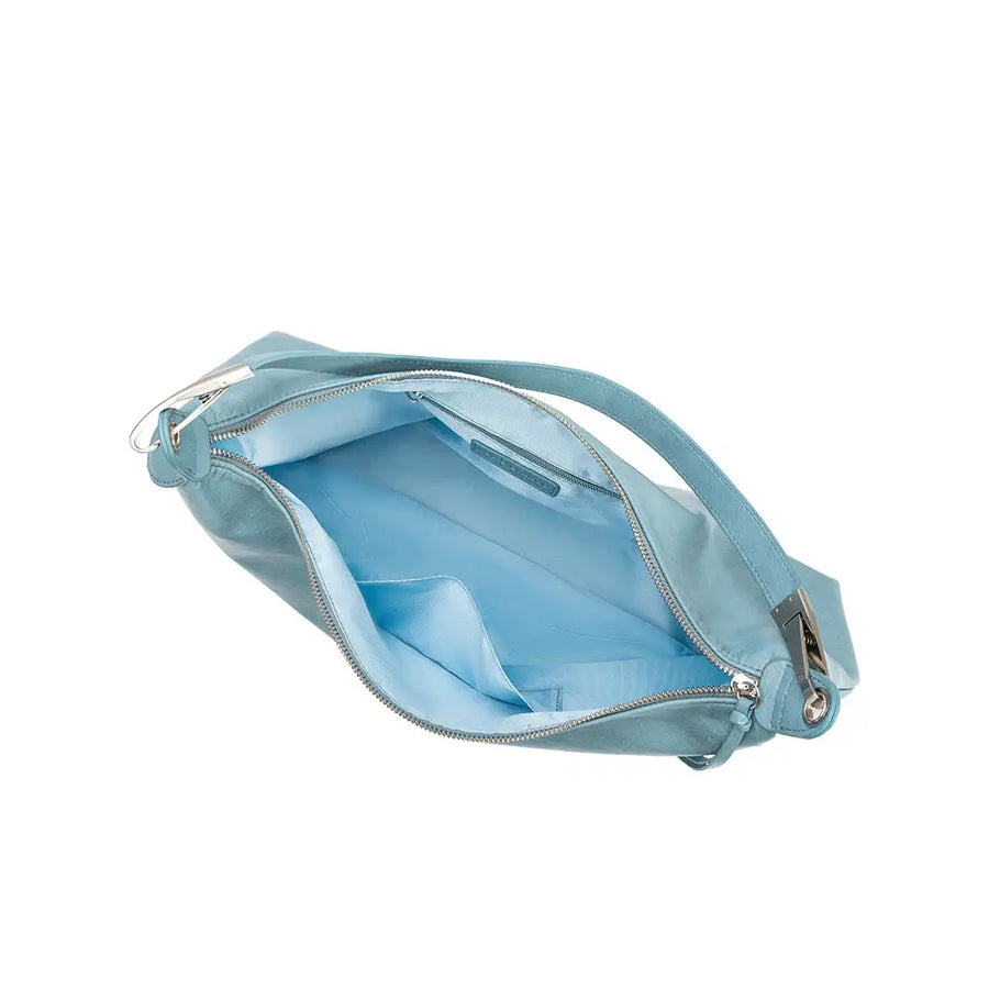 Slouchy Oversized Shoulder Bag in Blue