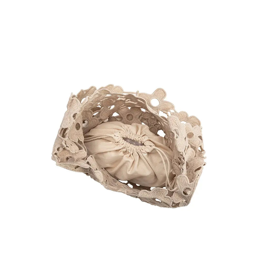 Floral Shoulder Bag in Taupe