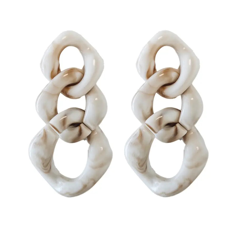 Chunky Marble Chain Earrings