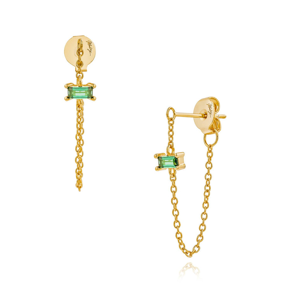 Harvey Chain Earrings in Emerald
