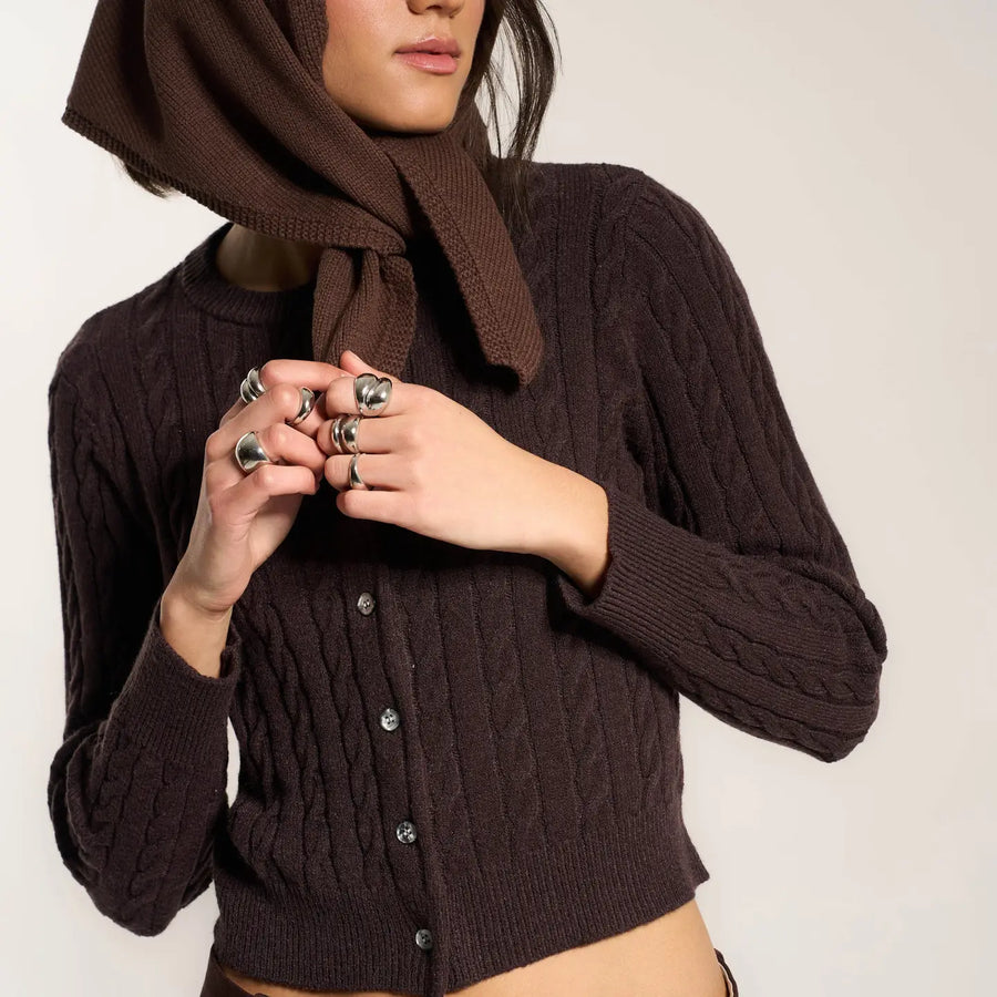 Handkerchief Scarf in Brown