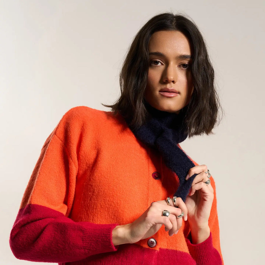 Neck Tie Scarf in Navy