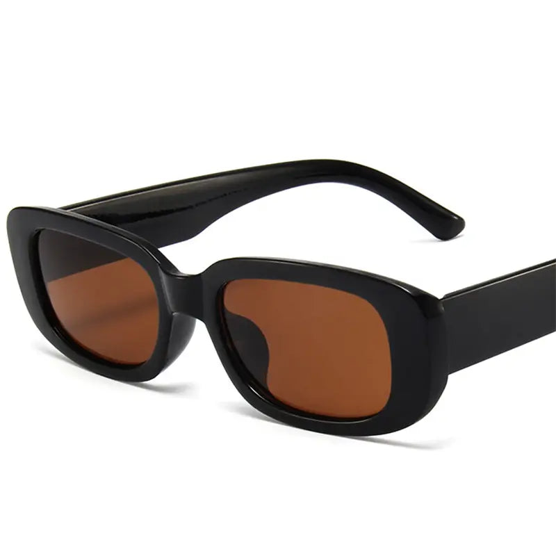 Rectangle Sunglasses in Black and Brown