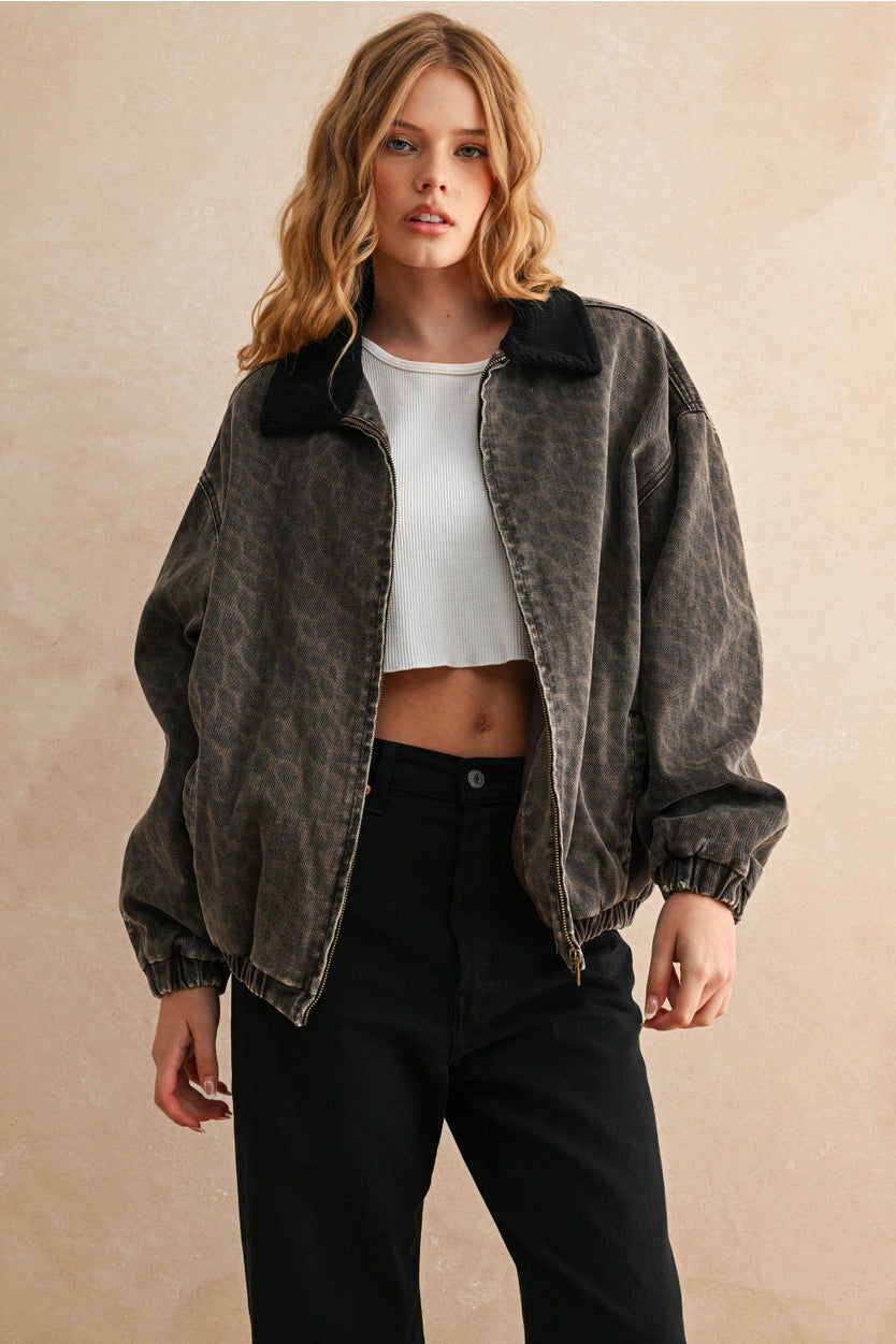Leopard Bomber Jacket