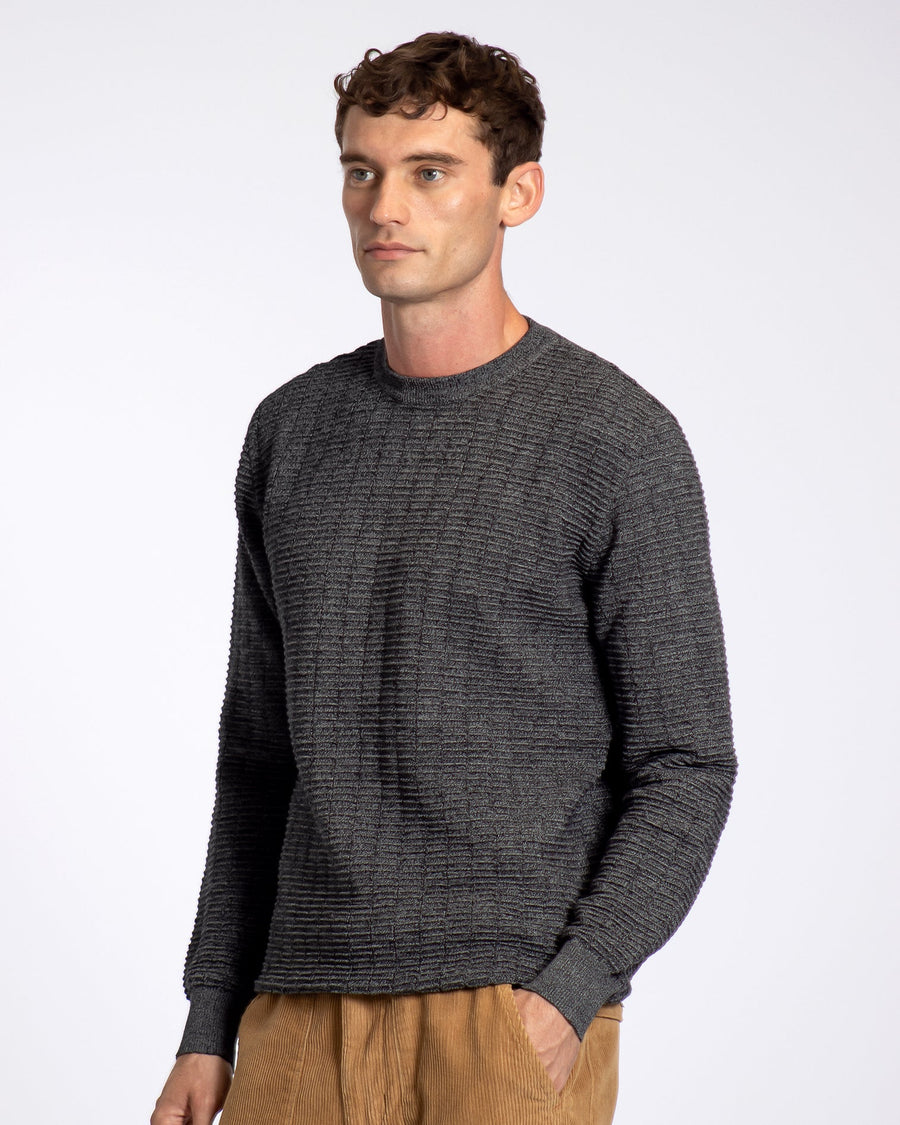 Far Afield Ribbed Sweater in Charcoal