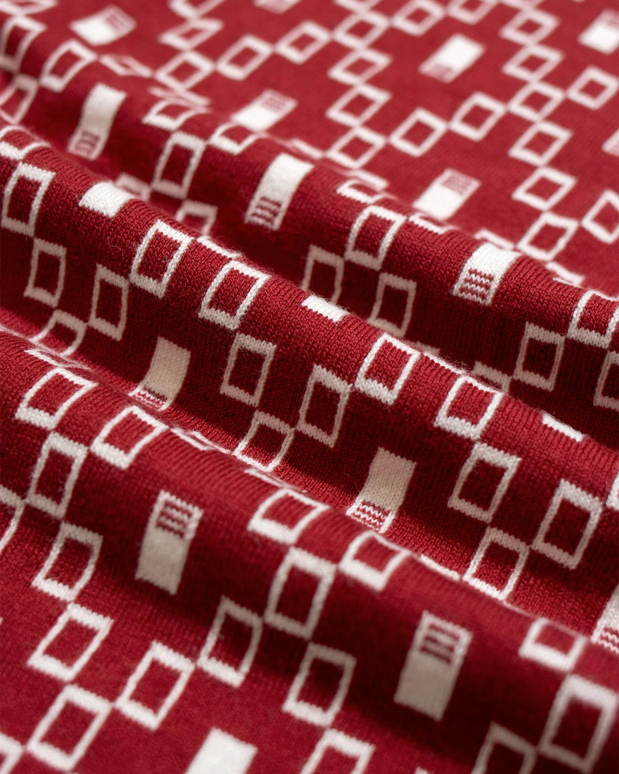 Far Afield Cardigan in Deep Red