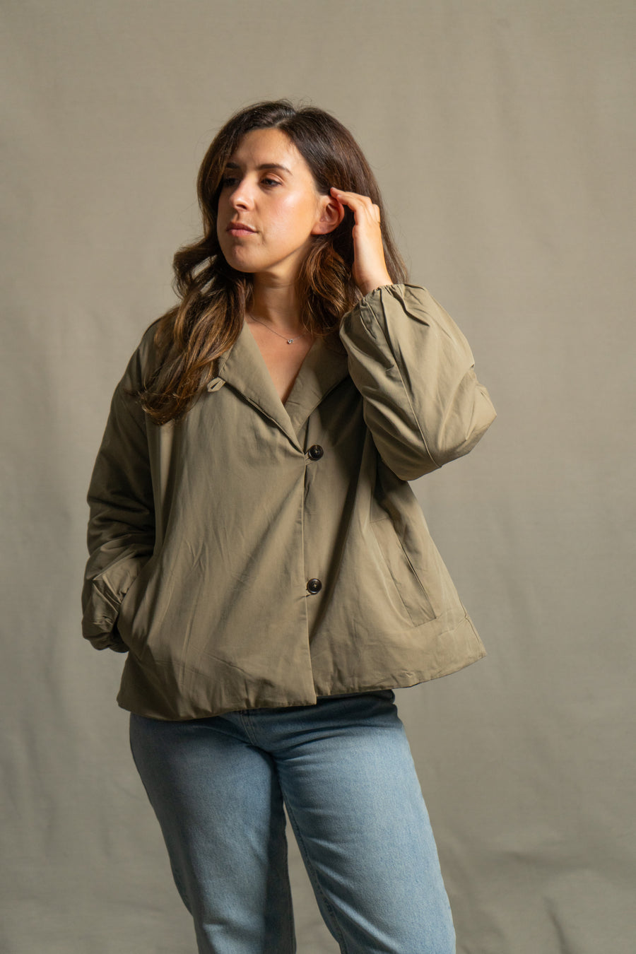 Puffy Jacket in Khaki