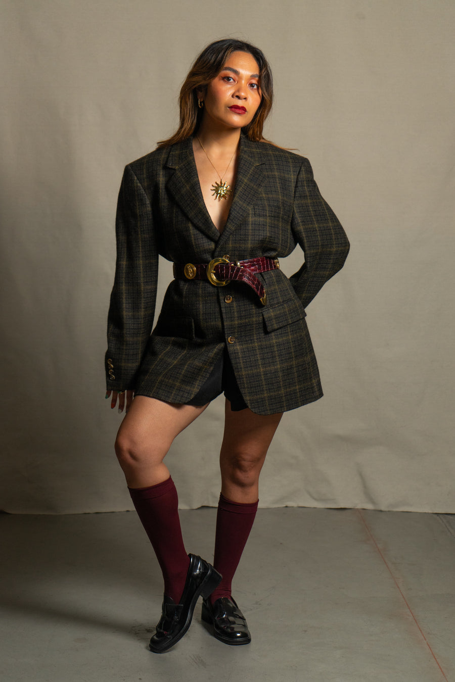 Nice Things x Fibers of Being Vintage Plaid Blazer