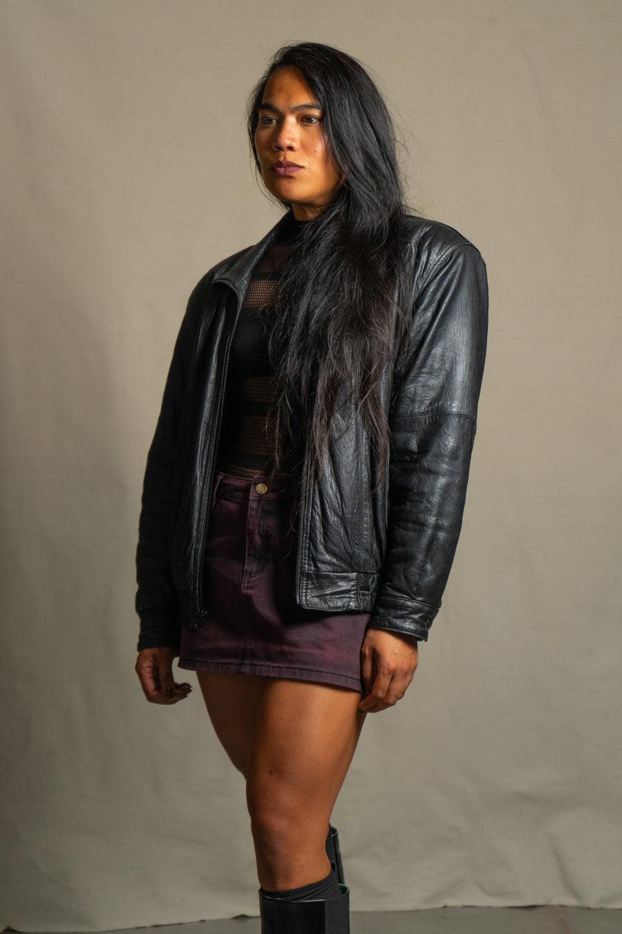 Nice Things LA x Fibers of Being Vintage Leather Bomber Jacket