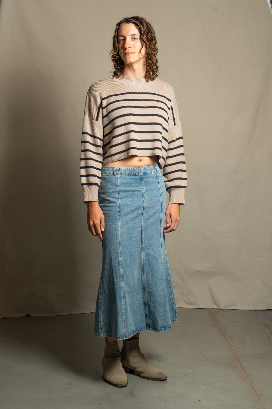 Denim Midi Skirt