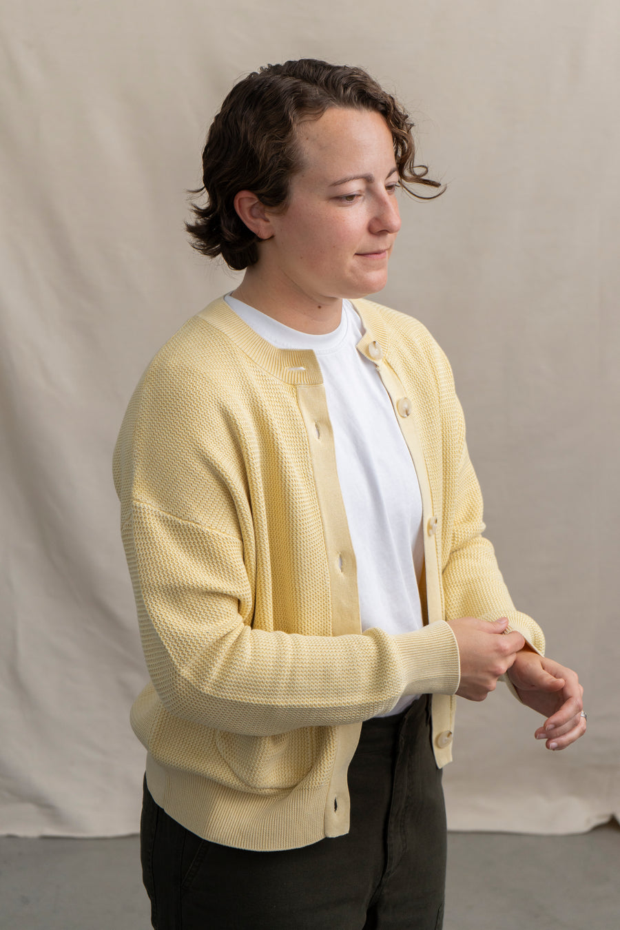 Dune Knit Cardigan in Wheat