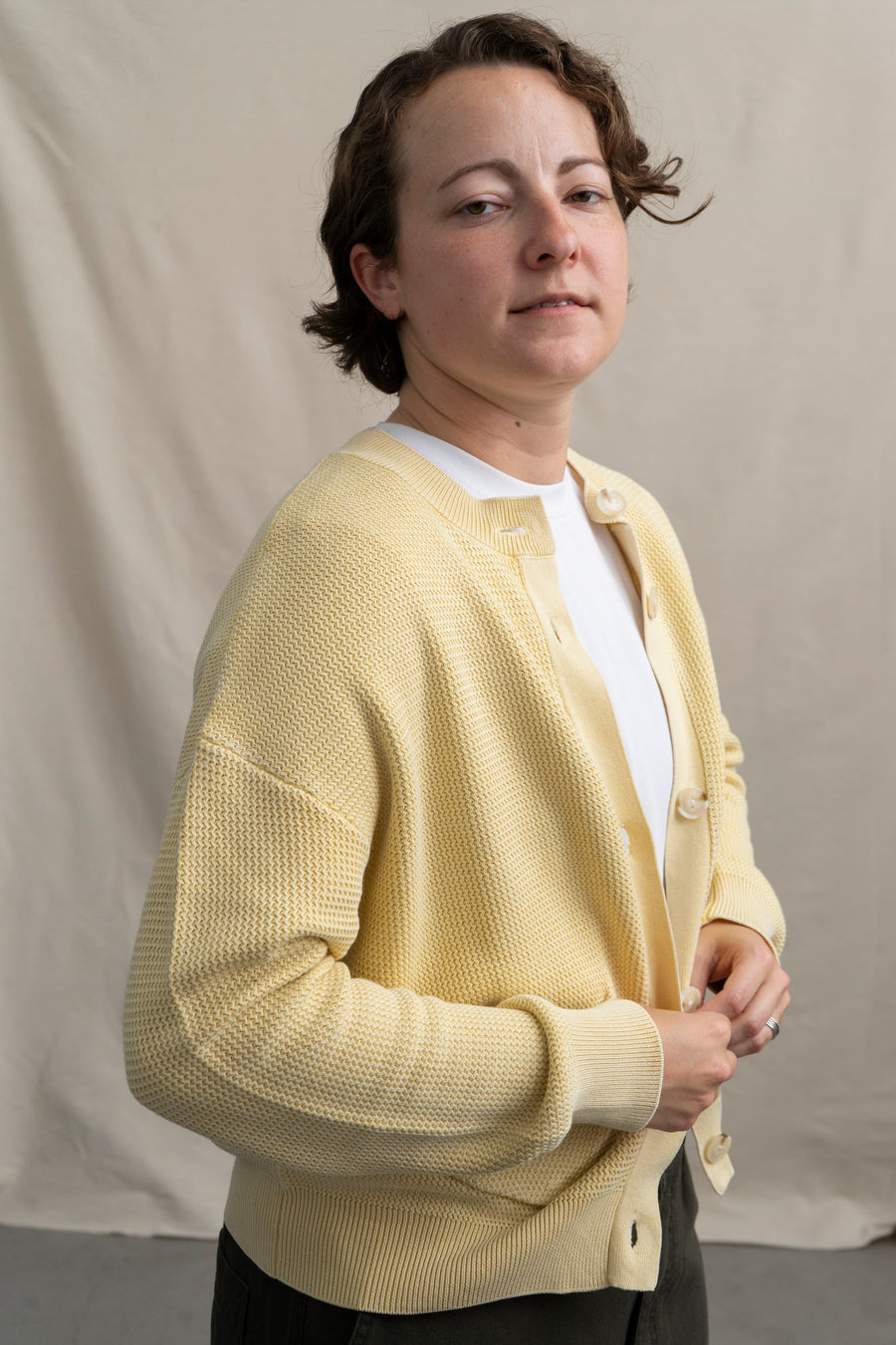 Dune Knit Cardigan in Wheat