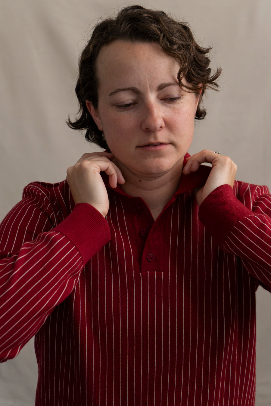 Far Afield Benny Striped Sweater in Red