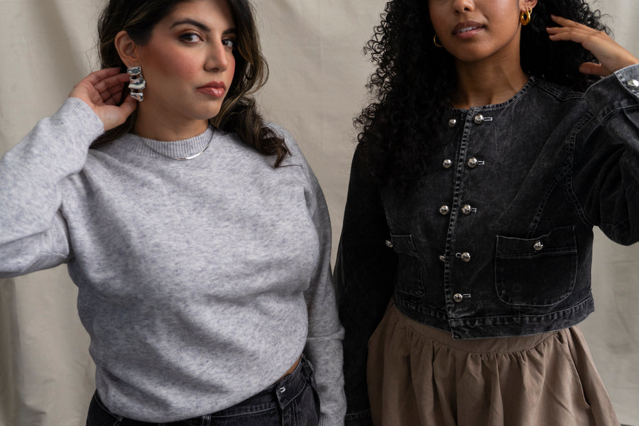 Cropped Jacket with Silver Details