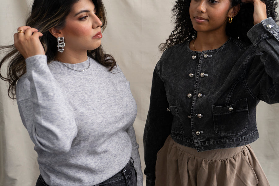 Heathered Sweater in Grey