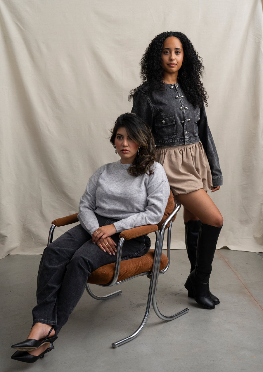 Heathered Sweater in Grey