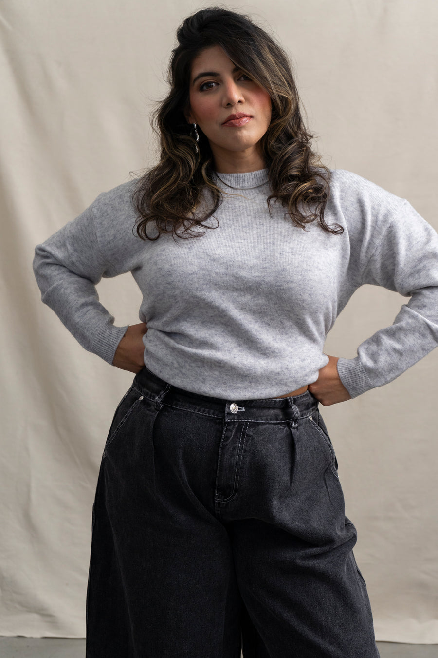 Heathered Sweater in Grey