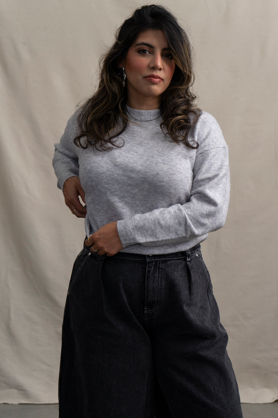 Heathered Sweater in Grey