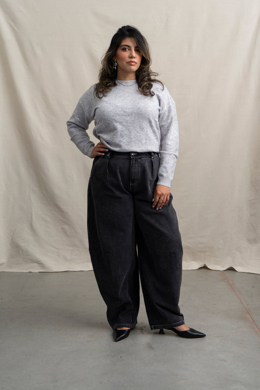 Washed Barrel Leg Pants