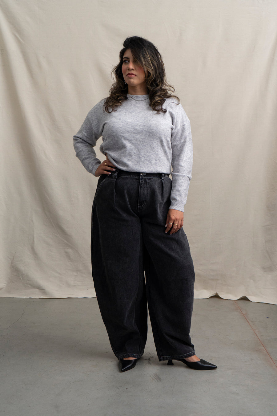 Washed Barrel Leg Pants