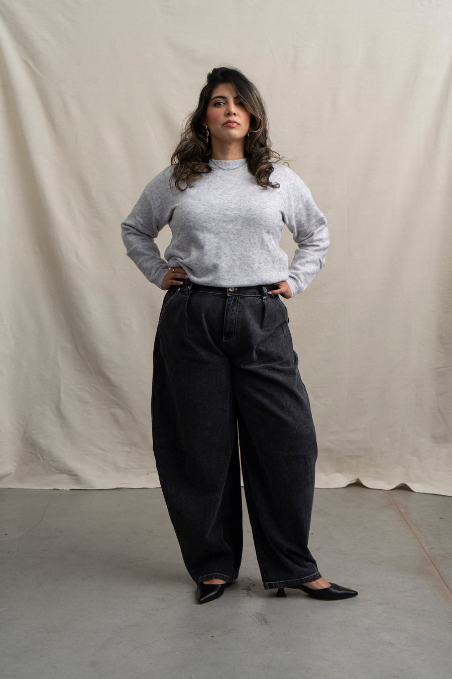 Washed Barrel Leg Pants