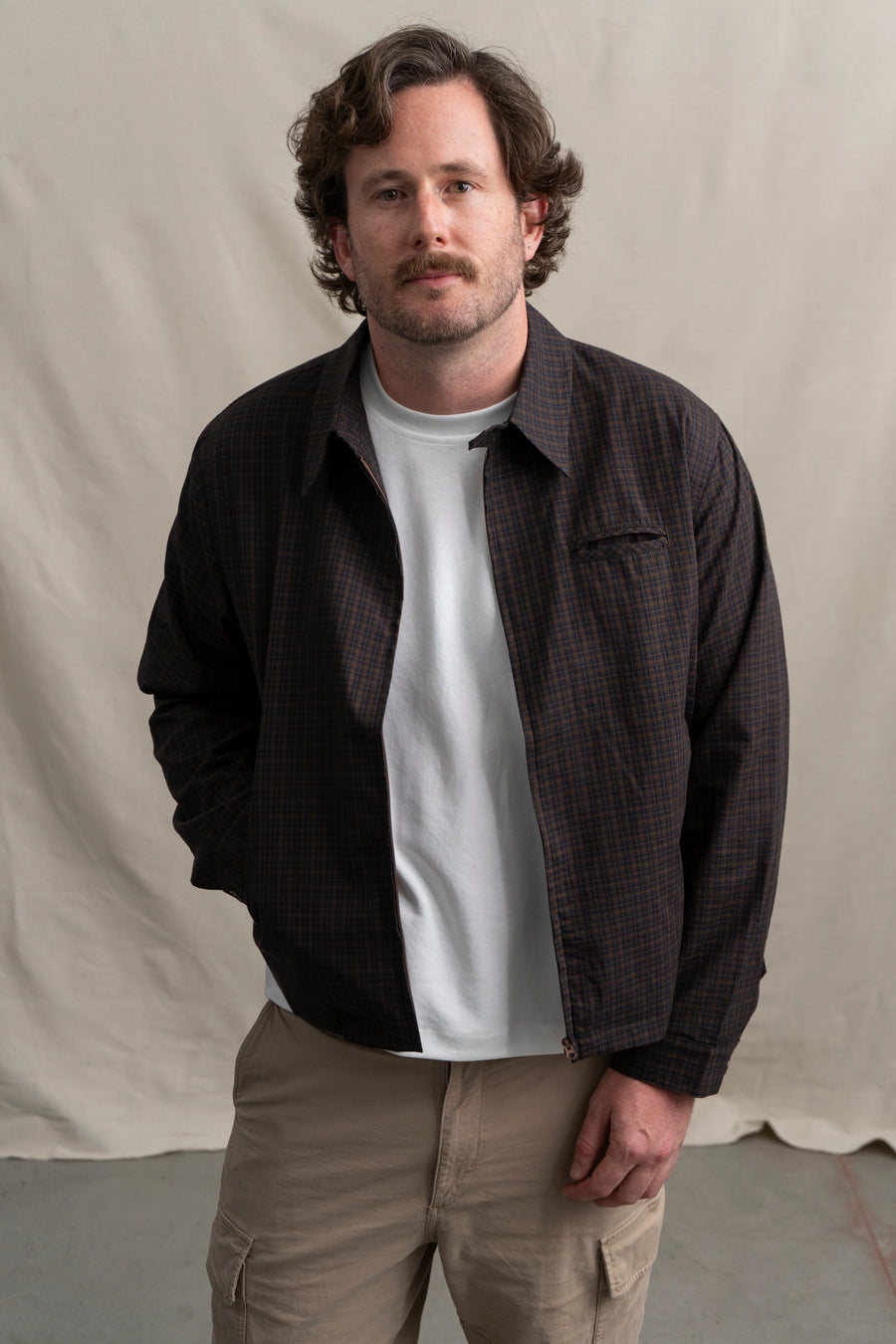 Light Weight Plaid Jacket