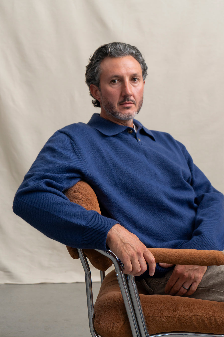 Polo Sweater in Blue