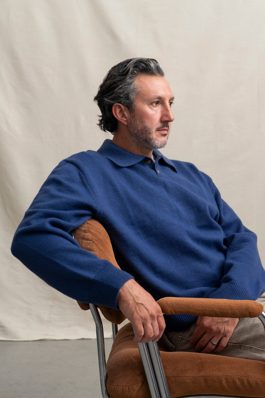 Polo Sweater in Blue