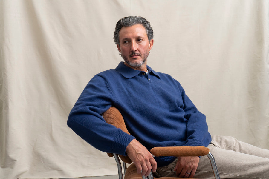 Polo Sweater in Blue