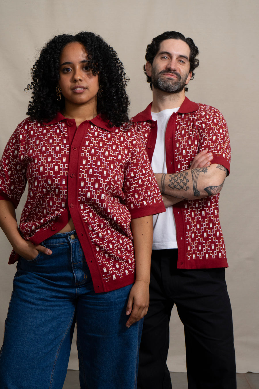 Far Afield Cardigan in Deep Red