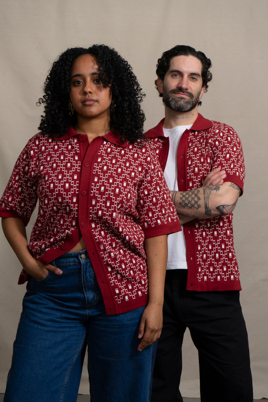 Far Afield Cardigan in Deep Red