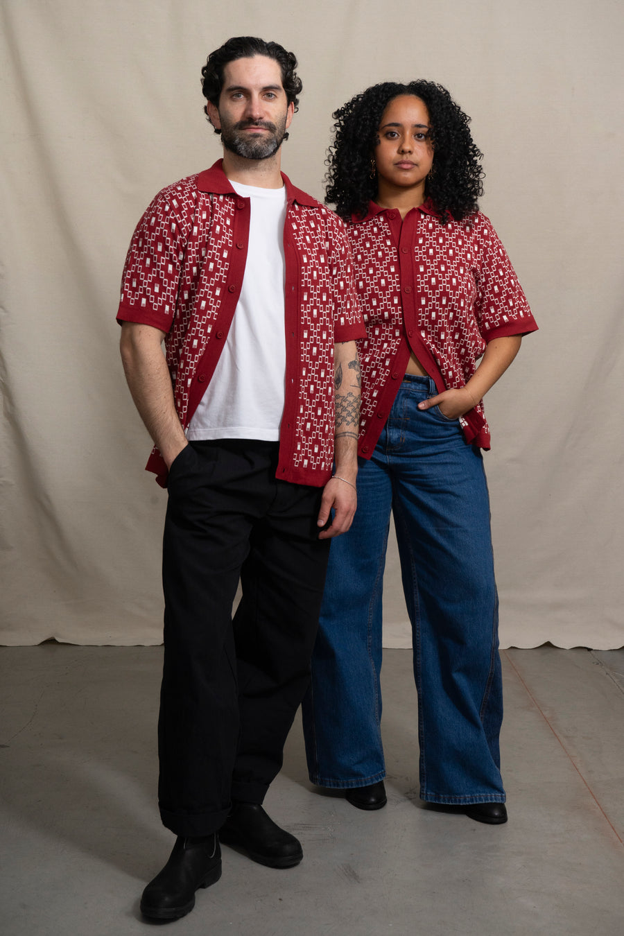 Far Afield Cardigan in Deep Red