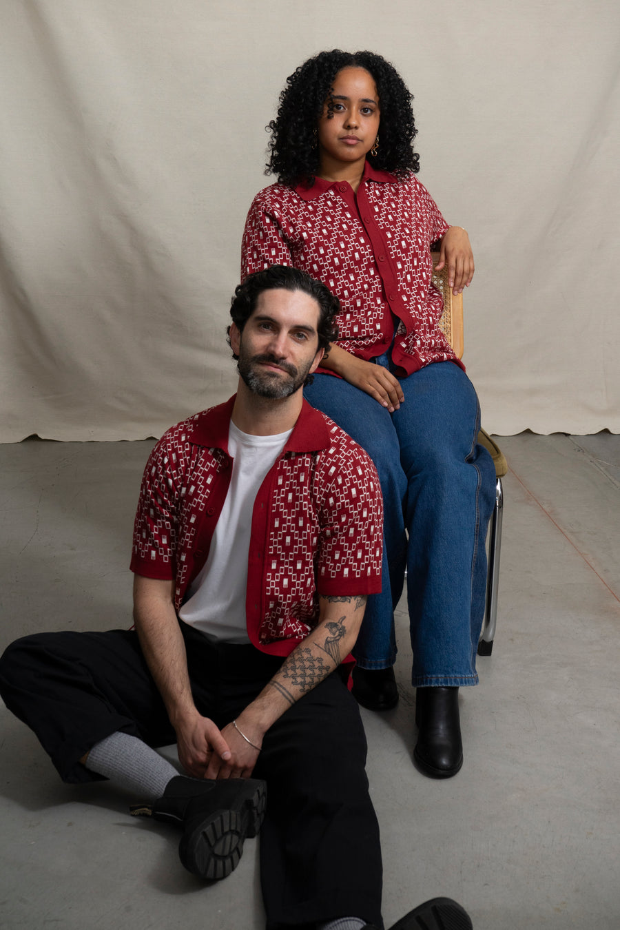 Far Afield Cardigan in Deep Red