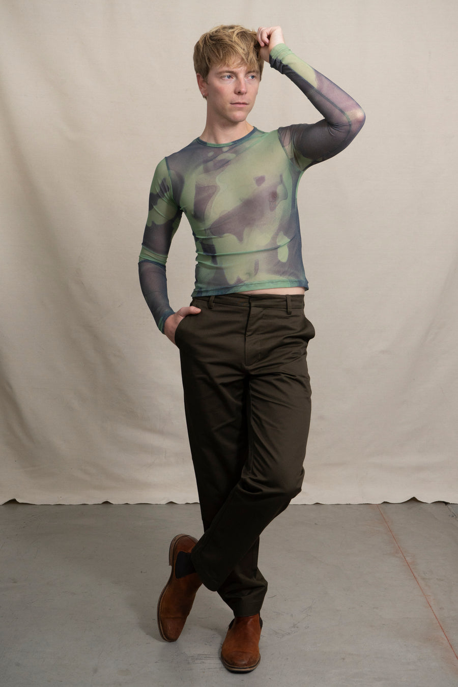 Martin Across Cyano Mesh Top