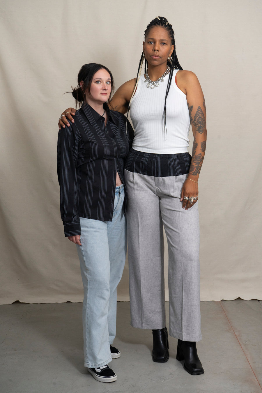 Contrast Pinstripe Trousers